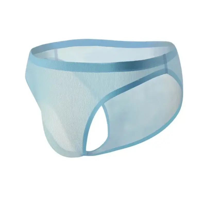 Mens Elastic Seamless Briefs Shorts Underwear Breathable Ice Silk Briefs Cueca U Pouch Soft Comfortable Underpants Male Panties