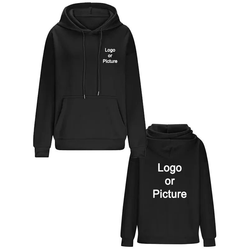 Felpe con cappuccio oversize di design fai-da-te moda donna stampa personalizzata manica lunga allentata spalla polsino a goccia Sweathsirts pullover Sudadera