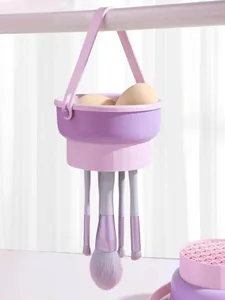 Καθαριστικό για βούρτσες μακιγιάζ Μπολ All-in-One Wash Dry & Storage Rack Απαλό εργαλείο καθαρισμού χωρίς φθορές για πινέλα Σφουγγάρια & μπλέντερ