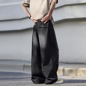 Calças masculinas masculinas jeans americanas na moda casual perna reta calças de trabalho soltas ajuste primavera verão