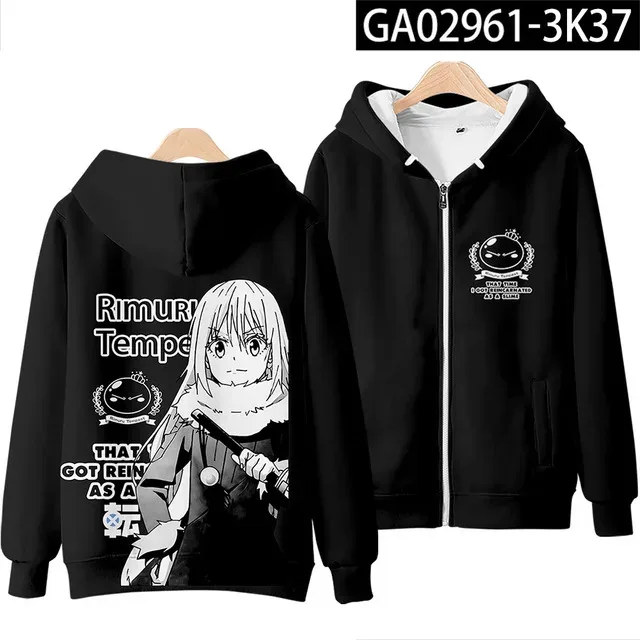 Anime Rimuru Tempest 3D Print Hoodies Men Women Long Sleeve Sweatshirt Harajuku Streetwear Coat Cosplay Costume