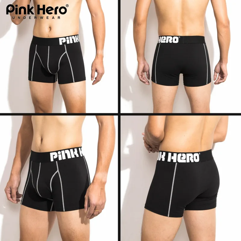 Paquete de 4 calzoncillos de moda PINKHERO para hombre, calzoncillos tipo bóxer de ropa interior elegante, cómodos y suaves con estilo para hombre, bragas para hombre