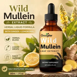 Titisan Ekstrak Daun Mullein Liar dengan Halia & Kulit Limau 60ml Tambahan Cecair Herba untuk Kesejahteraan & Keselesaan Pernafasan Harian