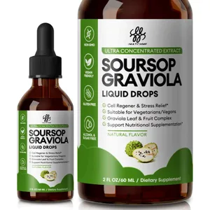有機 Soursop Graviola 液體滴劑，用於天然抗氧化細胞支持和再生免疫增強，富含多種維生素