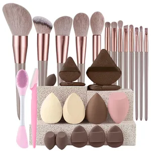 Pinzells de maquillatge Kit de maquillatge de 8 a 29 peces, raspall de pols suau cosmètic per a dones, base d'ombra d'ulls, conjunt complet d'eines de bellesa de viatge