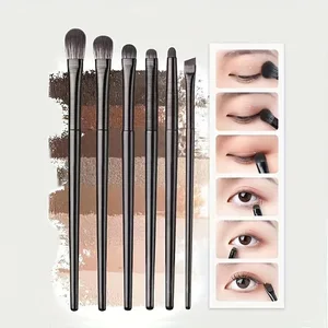 6 Adet Göz Leke Fırçası Ince Yumuşak Makyaj Aracı Göz Farı Fırça Seti Eyeliner Fırçası Karıştırma Göz Farı Eyeliner İdeal