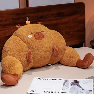 Coixí de suport lumbar per croissant de 70 cm, torrades de pastanaga amb carpinyol, joguina de peluix suau, coixí per a sofà, coixí per a l'esquena, regal amb encant