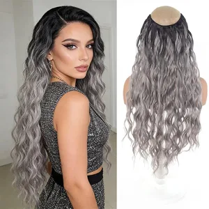 V-форма One Piece Ombre Water Wave Clip In Hair Extensions Синтетичний кучерявий шиньон для жінок