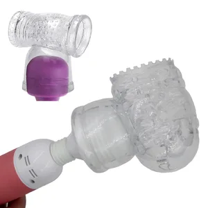 G-Spotกระตุ้นVibratorฝาครอบเร้าอารมณ์อุปกรณ์เสริมMagic Wandสิ่งที่แนบมาซิลิโคนAV Rodหัวหมวกของเล่นสำหรับผู้ใหญ่สำหรับผู้หญิง