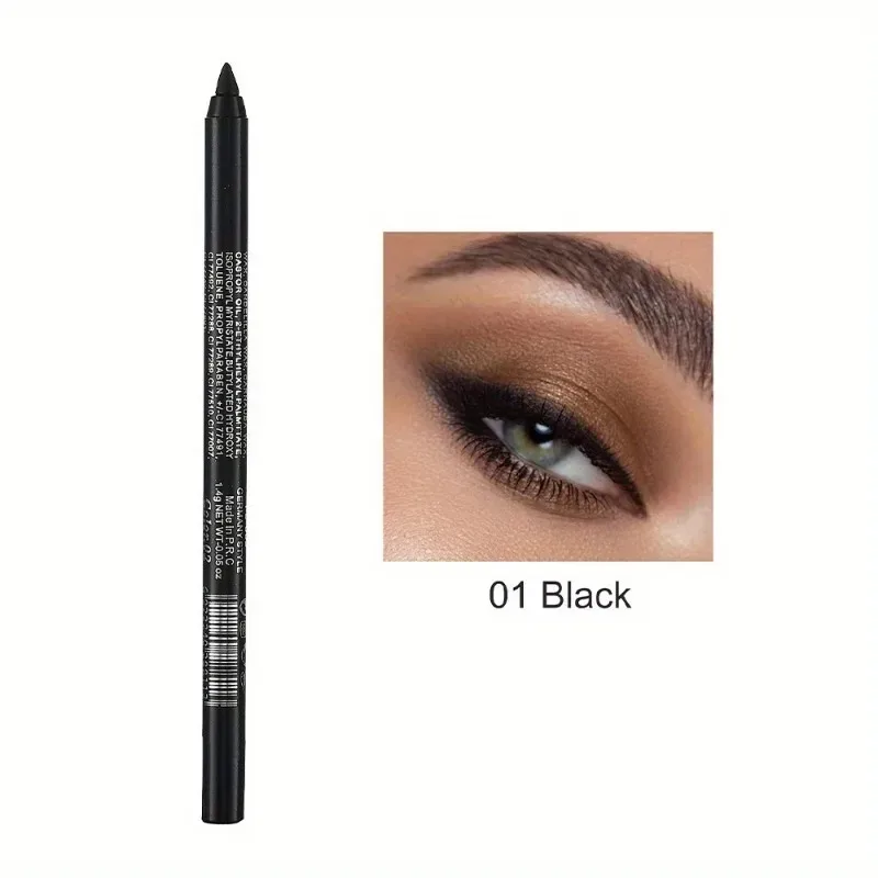 Lápis delineador perolado, 17 cores, colorido, à prova d'água, de longa duração, fosco, fácil de usar, sombra, caneta delineadora, maquiagem para olhos