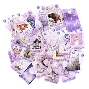 Dek Lavender Lenormand - Kad 9*6sm 36 dengan Ilustrasi Botani Vintaj Alternatif Tarot Estetik Ungu Shabby Chic