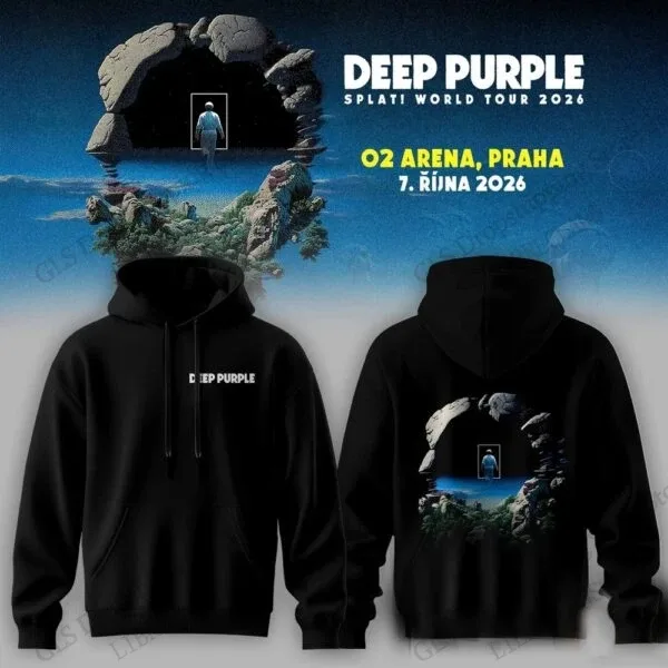 Rock Deepสีม่วงSplat World Tour 2026 3dพิมพ์Hoodiesผู้ชายผู้หญิงแฟชั่นHoodiesเสื้อกันหนาวผู้ชายเสื้อผ้าMoletom Tracksuit