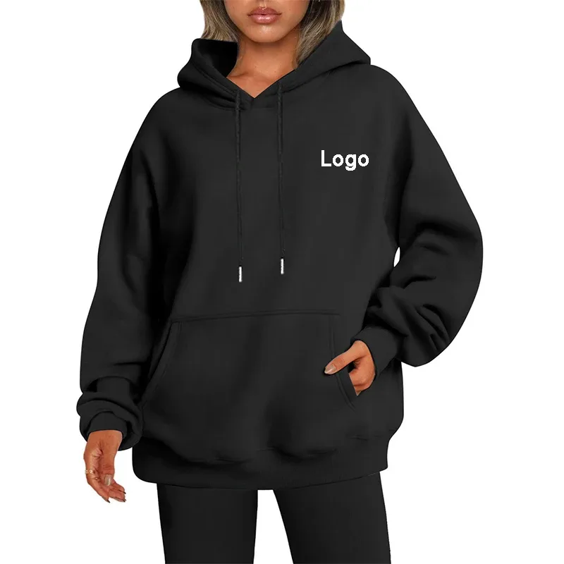 Camisolas com capuz oversize personalizadas moda feminina estampadas manga solta ombro largo camisolas streetwear pulôveres Sudadera