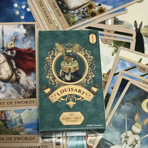 Rabbit Tarot Deck 78ks Stolní hry Anglické akvarelové karty Roztomilé věštecké karty