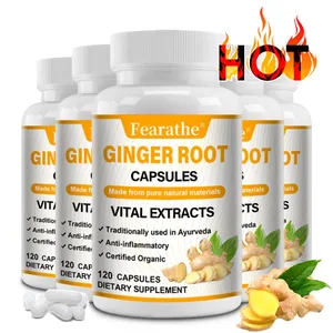 Càpsules orgàniques d'arrel de gingebre 1200 mg - amb extracte de pebre negre per a la salut de les articulacions, antiinflamació, salut immune muscular