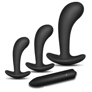 3 bouchons anaux en Silicone ensemble d'entraînement balle gode vibrateur jouets sexuels anaux pour femme mâle masseur de Prostate godemichet Anal jouets sexuels gays