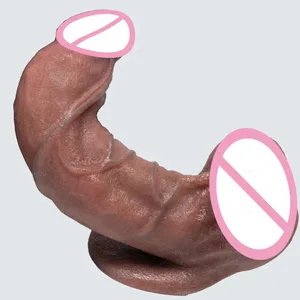 XXL tyk silikone dildo med stor sugekop Hudvenlig blød silikone massager Realistisk poreniveau tekstur penis sexlegetøj
