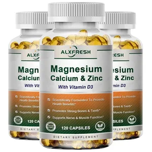 Alxfresh Calcium-Magnesium-Zink- und Vitamin-D3-Kapseln zur Unterstützung der Gesundheit des Immunsystems, des Knochens und des Nervensystems | GVO-frei, vegan
