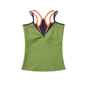 แฟชั่น SLIM FIT ปลอม 2 ชิ้น Camisole Streetwear Halter Camisole Patchwork Suspender Vest Travel