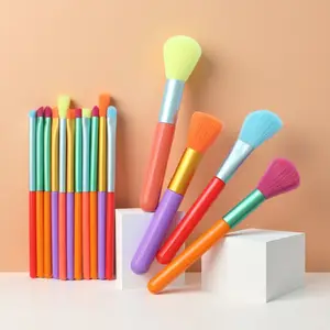 15-Piece Set Colorful Makeup Brushes Combo Cheek Blush Eyeshadow Lip Brush Multi-Dopamine Colors User-Friendly Makeup Tools Kit