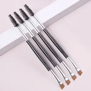 Dual Head Eyebrow Makeup Brushes 4Pcs Spoolie Lash Brush Angled Brow Fill Brush Professional Eye Cosmetic Tools