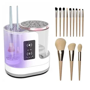 2026 Điện Mới 3 Trong 1 Cọ Trang Điểm Cleaneing Máy Cọ Trang Điểm Máy Sấy Di Động Tự Động USB Bàn Chải Mỹ Phẩm Bụi Dụng Cụ