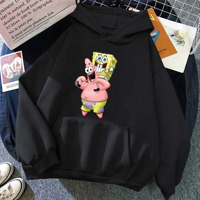 Cartoon Anime SpongeBob Schwammkopf und Patrick Star Neue modische lässige Kapuzen-Sweatshirts für Herren und Damen für Paare