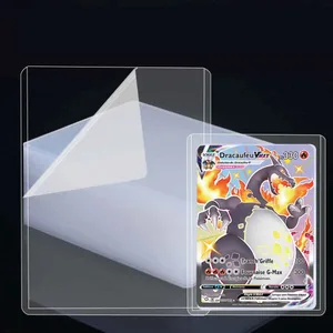 Portatarjetas duro con película protectora, fundas para tarjetas, Protector antiarañazos, apto para tarjetas deportivas de béisbol Yugioh Pokemon, 25-150 Uds.