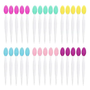 En gros 4 pièces nouveau Design de mode nez Double face outil Silicone lèvres gommage exfoliant brosse pinceaux de maquillage ensemble de pinceaux de maquillage
