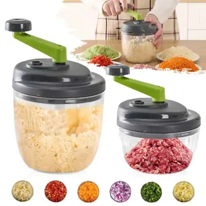 1 ชิ้น 520 มิลลิลิตร/900 มิลลิลิตร Hand Crank กระเทียม Pulverizer คู่มือกระเทียม Mashers เครื่องบดเนื้ออาหารผัก Chopper Gadgets ครัว