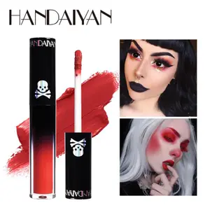 Matte Vampire สีดำสีม่วงลิปสติก Waterproof Long Lasting Lip Gloss ฮาโลวีนคริสต์มาส Moisturizing Pigmented Lip แต่งหน้า