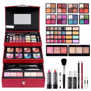 Σετ δώρου μακιγιάζ για γυναίκες Full Kit All in One Make Up φρυδιών σε σκόνη κραγιόν Lip Gloss Brush Shimmer Glitter Eye Shadow Palette