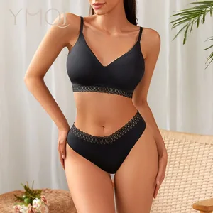 2026 Kadın Thongs Ve Sutyen Iki Parçalı Dikişsiz Külot Bayan Iç Çamaşırı Yumuşak Elastik Wirefree Spor Sutyen iç çamaşırı seti