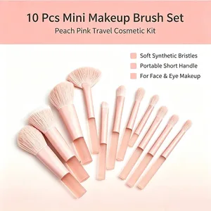 Set di pennelli per trucco da viaggio da 10 pezzi Mini pennelli per trucco da viaggio Ombretto piccolo Pennello per fondotinta Rossetto per ombretti Contorno Blush
