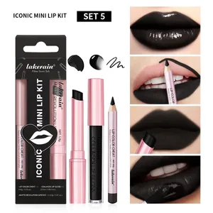 5 Color Lip Liner + LIPSTICK Set and Lip Stain Easy Coloring Matte Lip Kit Lipstick Long Lasting Red Lipstick Lip Makeup Set