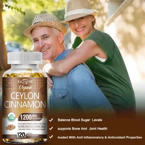 Càpsules de canyella de Ceilan orgànica de 1200 mg admet nivells saludables de sucre en la digestió Antioxidant canyella de Ceilan vegana