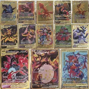 10000HP Charizard Vmax Pokemon Kaarten Metalen Engels Kaart Arceus GX Vstar V Golden Limited Kids Gift Game Battle Collection kaarten
