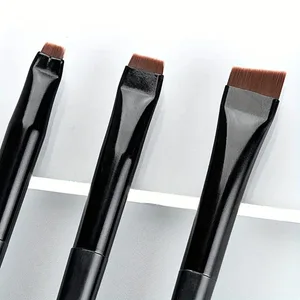 3 adet Makyaj Fırça Seti Bıçak eyeliner fırçası ince eğik kafa kaş fırçası anahat eyeliner ultra ince göz farı fırçası makyaj b