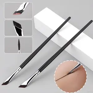 1-16ks Upgrade Blade štětec na oční linky Ultratenký jemný úhlový plochý štětec na obočí Tužka na obočí štětec na make-up štětec na přesné detaily