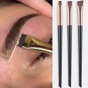 3/6/9/12 buc. Pensule pentru eyeliner în unghi Vârf micro-fin pentru sprâncene și cute tăiate Perii profesionale de machiaj vegane