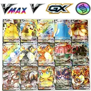 50/100 عدد پوکمون فرانسوی انگلیسی آلمانی کارت پوکمون کارت 100 Gx 100 V Max VMAX 50