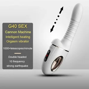 G40 Sex Cannon Machine AI Версия Массажер для точки G 10 частот Телескопическая двойная головка Вибрационный нагрев Ручные секс-игрушки для взрослых