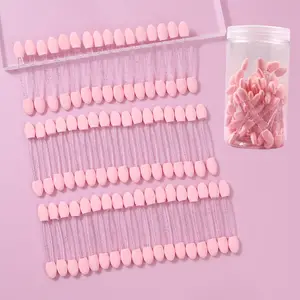 50ks jednorázových štětců na make-up na oční stíny Oboustranné houbičky Nylonové sady štětců na oční stíny pro kosmetické aplikátory make-up nástroje