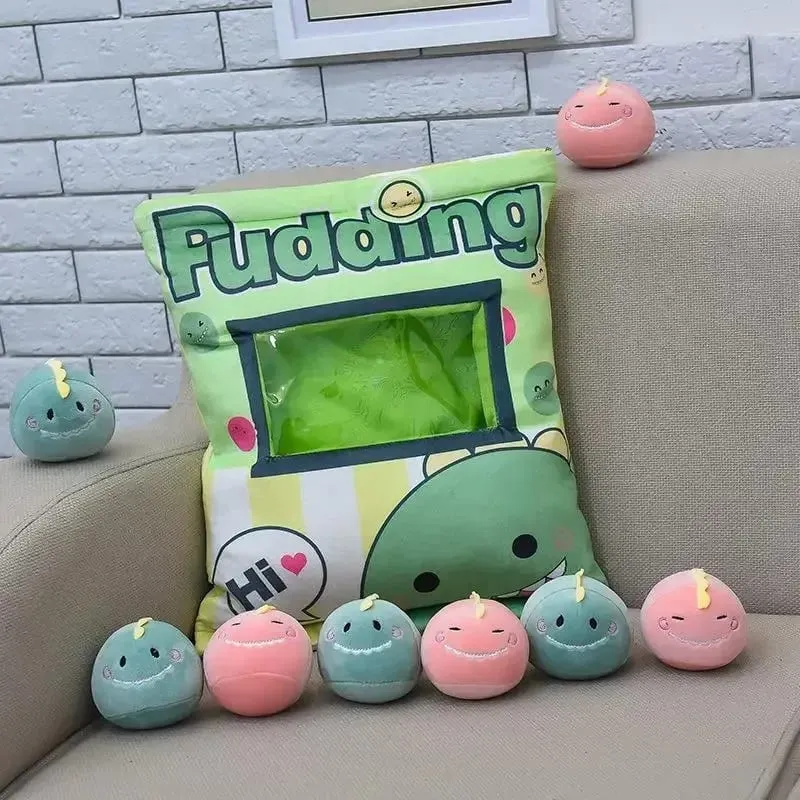 Cute Cat Rabbit Snack Pillow Pudding Decorative Stuffed with Mini Animal Cat Dolls Pudding Plush Toy Kawaii Plush Pillow Gifts
