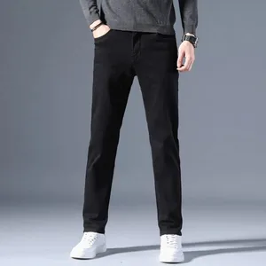 2026 شلوار جین مردانه راسته کلاسیک Homme Pantalon لباس خیابانی ملایم مشکی آبی مردانه جین شلوار جین مردانه