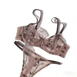 European Style Lace Sheer Embroidery Underwire Bra Minimizer Big Bust Anti-Sagging Support Comfort Soft Lingerie S-XL