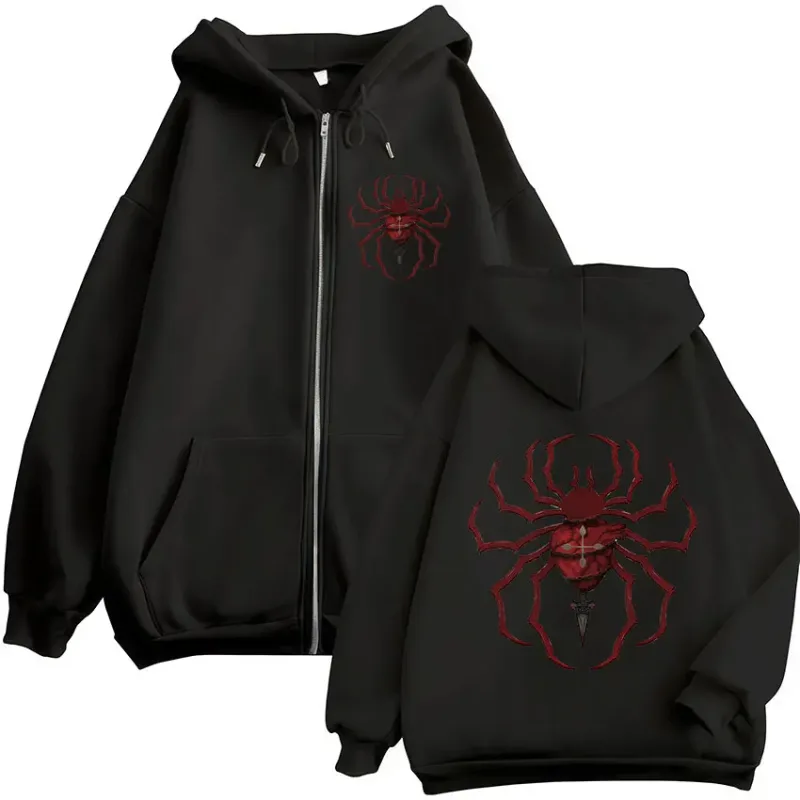 Anime Hunter X Hunter Phantom Troupe Spider Logo Φούτερ με φερμουάρ Ανδρικά φούτερ με κουκούλα με φερμουάρ Μακρυμάνικα πουλόβερ μπουφάν