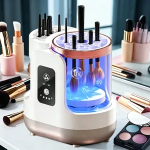Elektrisk 3 IN 1 Makeup Børste Rensemaskine Makeup Børste Tørretumbler Bærbar Automatisk USB Kosmetiske Børster Renseværktøj