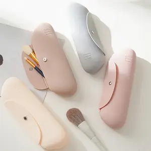 Porte-pinceau de maquillage de voyage en Silicone, Anti-chute, Portable, cosmétique pour le visage, organisateur d'outils de maquillage doux et élégant