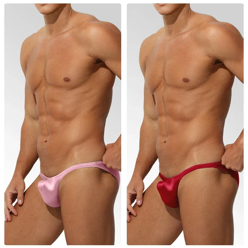 Lage taille ijszijde satijn herenondergoed Strakke pasvorm Sport StyleJJ Boosting Luxe sensuele slips Jeugd Nylon Spandex